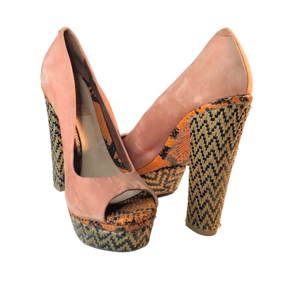 ⭐HOST PICK ⭐SCHUTZ Cara SUEDE LEATHER High Heel Platform Boho Size 8! - Picture 2 of 12